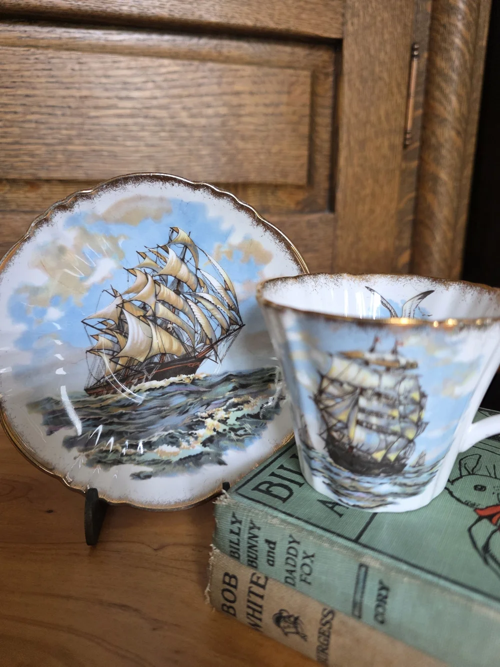 Vintage Royal Standard Nautical Sailing Ship Teacup and Saucer Set